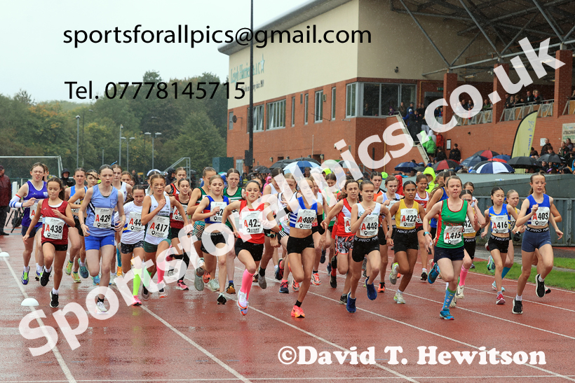 Girls Under-13s 2025 Northern Athletics Autumn Road Relays, Leigh, Lancashire. Photo: David T. Hewitson/Sports for All Pics